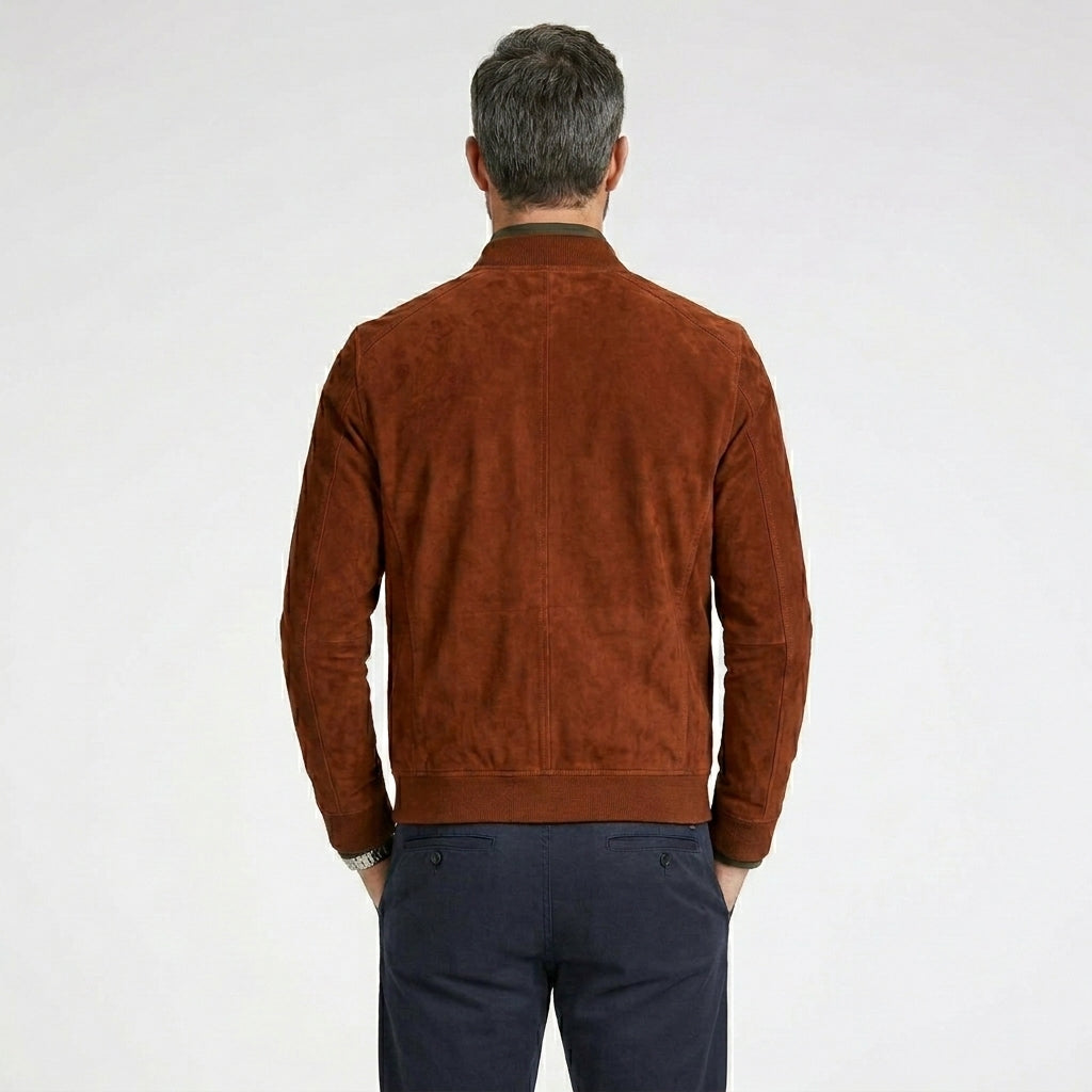 Men's Brown Suede Trucker Jacket – Classic Western Leather Jacket