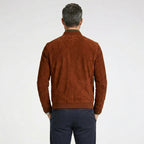 Men's Brown Suede Trucker Jacket – Classic Western Leather Jacket