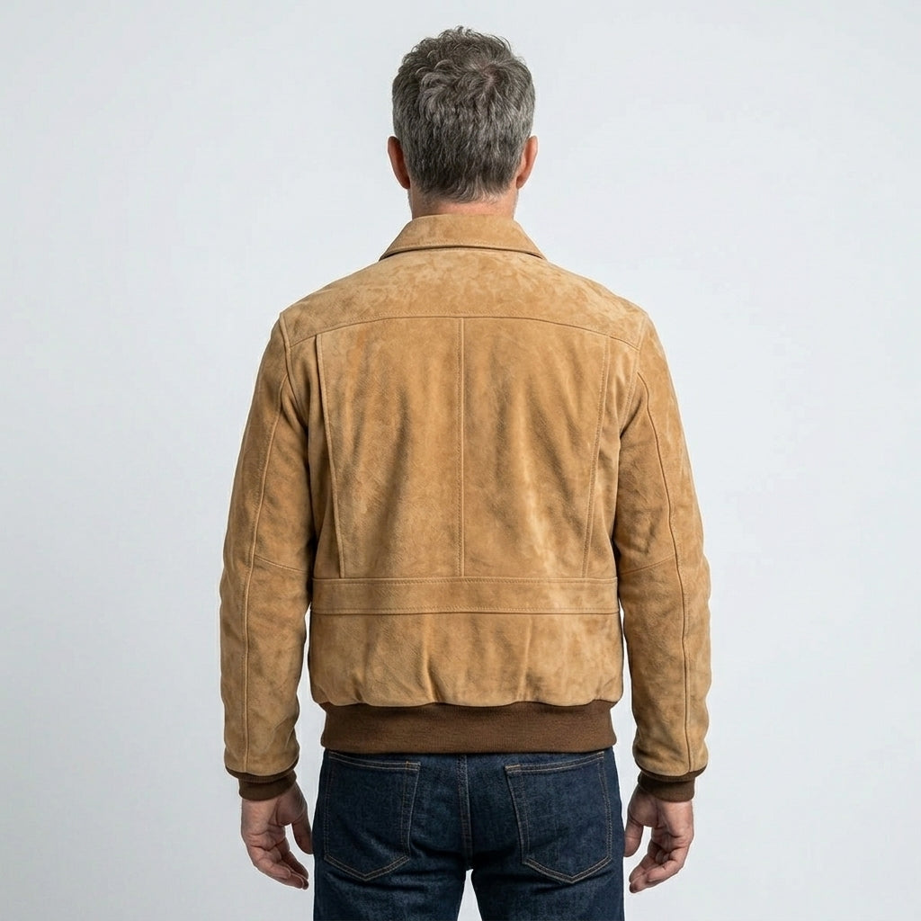 A-2 Flight Gentleman Pilot Suede Bomber Jacket – Vintage Aviator Style