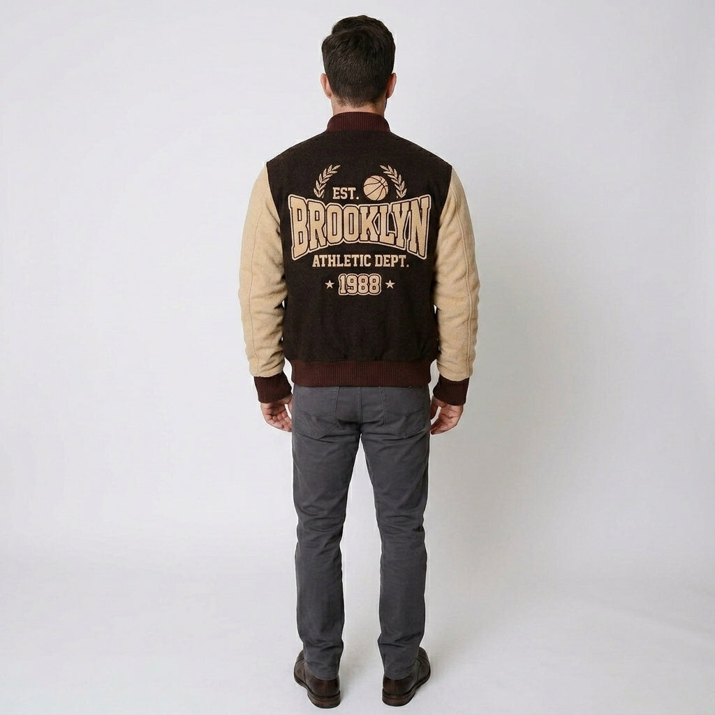 Hotline Miami Men’s Wool Bomber Varsity Jacket – Retro Letterman Style
