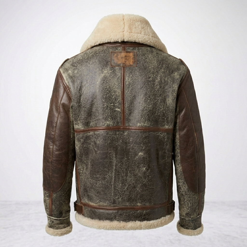 Men’s B-3 Leather Bomber Jacket – Classic Aviation Style