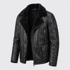 Black B-3 Shearling Bomber Jacket – Men’s Sheepskin Coat
