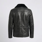 Black B-3 Shearling Bomber Jacket – Men’s Sheepskin Coat