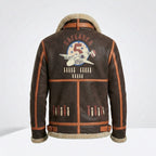 Men’s Brown B-3 Aviator Sheepskin Shearling Bomber Jacket