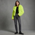Lime Green Faux Fur Jacket