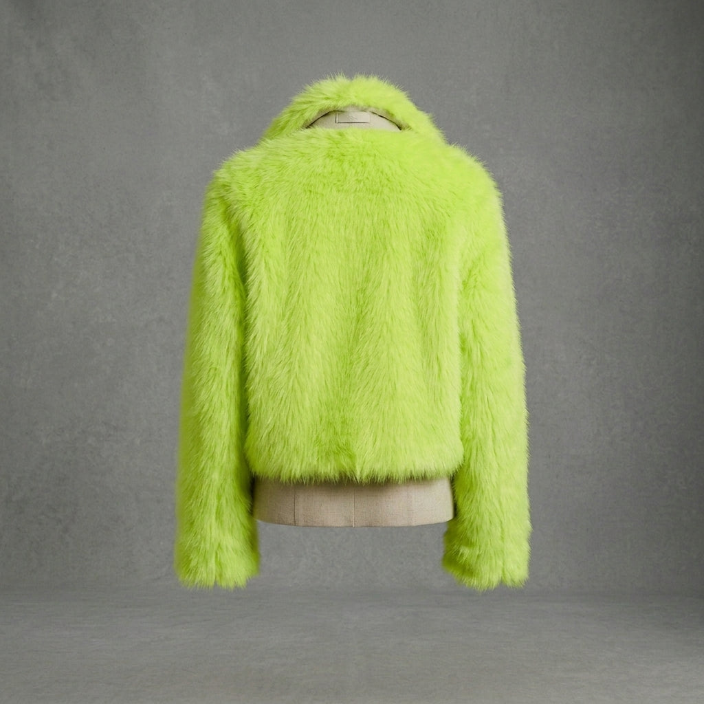 Lime Green Faux Fur Jacket