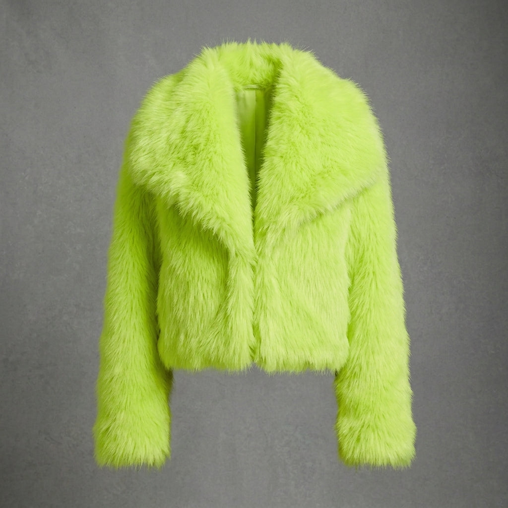 Lime Green Faux Fur Jacket