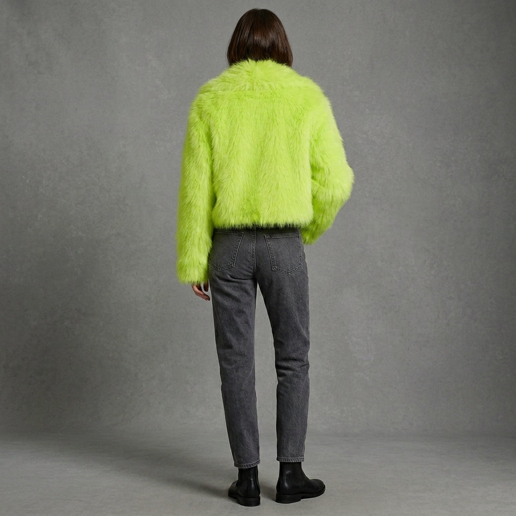 Lime Green Faux Fur Jacket