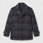 Men’s Dark Navy Wool Peacoat – Classic Double-Breasted Winter Coat