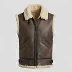 Men’s B3 Shearling Sheepskin Leather Vest – Classic Aviator Winter Gilet