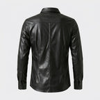 Men’s Black Sheepskin Leather Shirt Jacket
